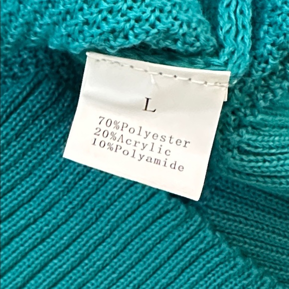 Teal Blue Wide Leg Knit Comfy Cozy two Piece Women’s Lounge Set Sz MED NEW! - Picture 3 of 3
